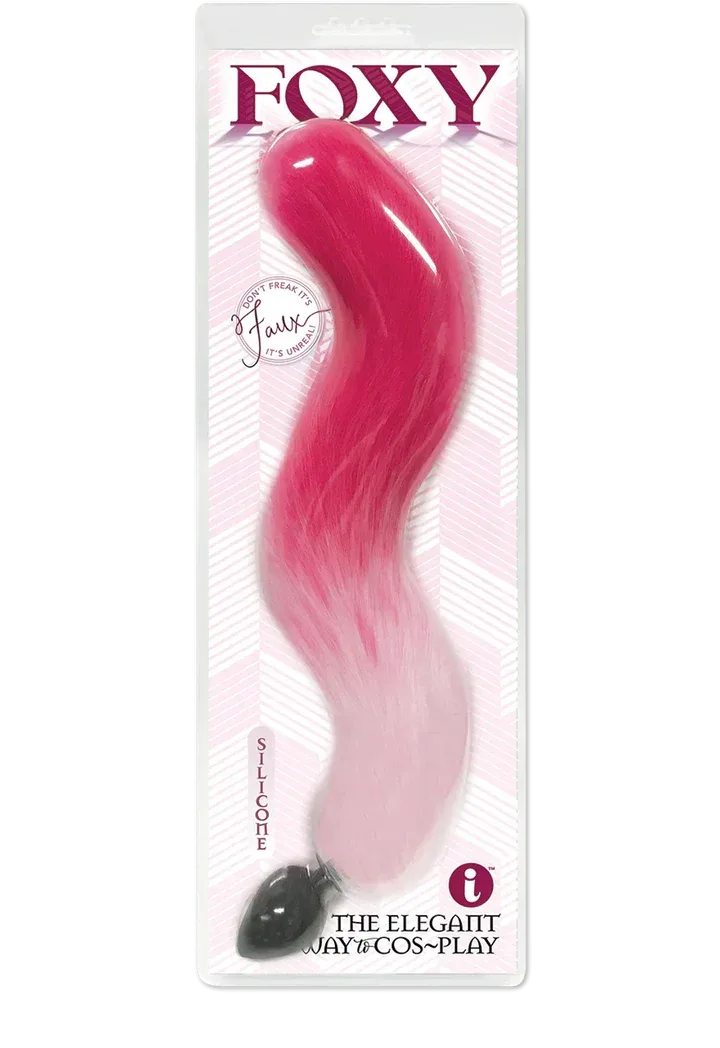 Foxy Silicone Fox Tail Plug- Pink