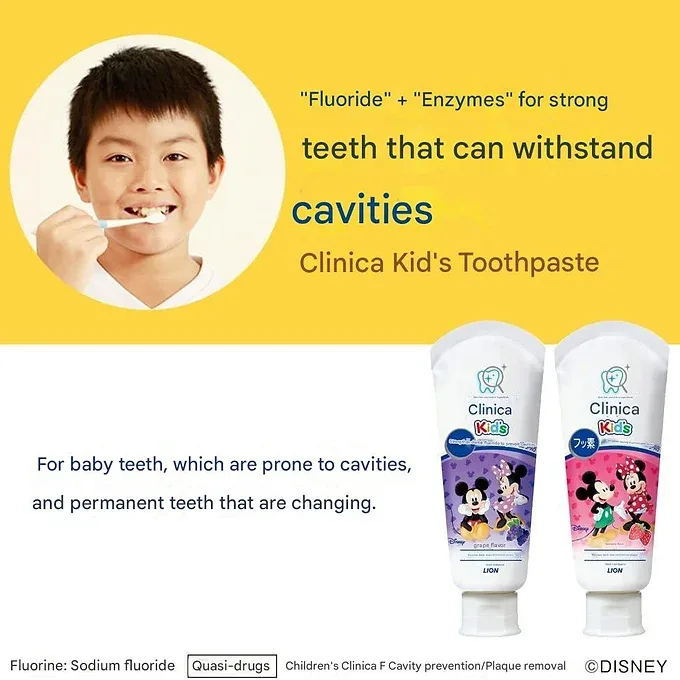 Clinica Kid's Toothpaste – Fresh Strawberry Flavor (60g x 3-Pack)
