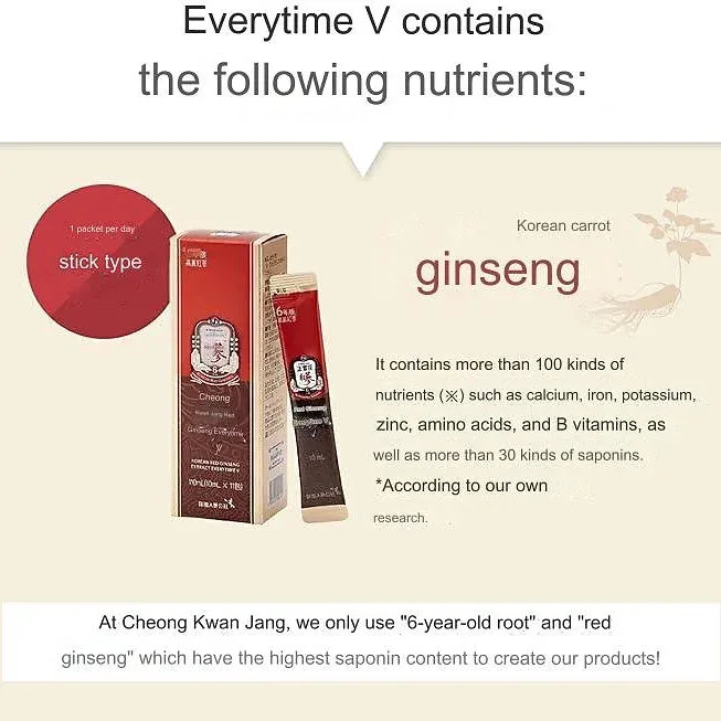 CheongKwanJang Korean Red Ginseng Extract Packets (10ml × 33 Pack)