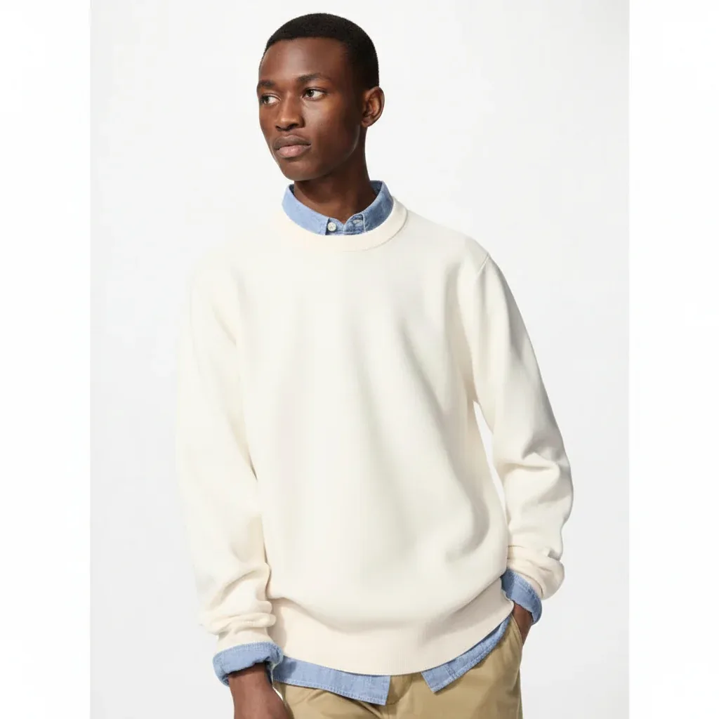 UniQlo Washable Milano Rib Crew Neck Sweater 478548 Japan best brand