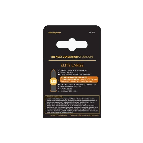 SKYN Elite Large 3 Count Condoms