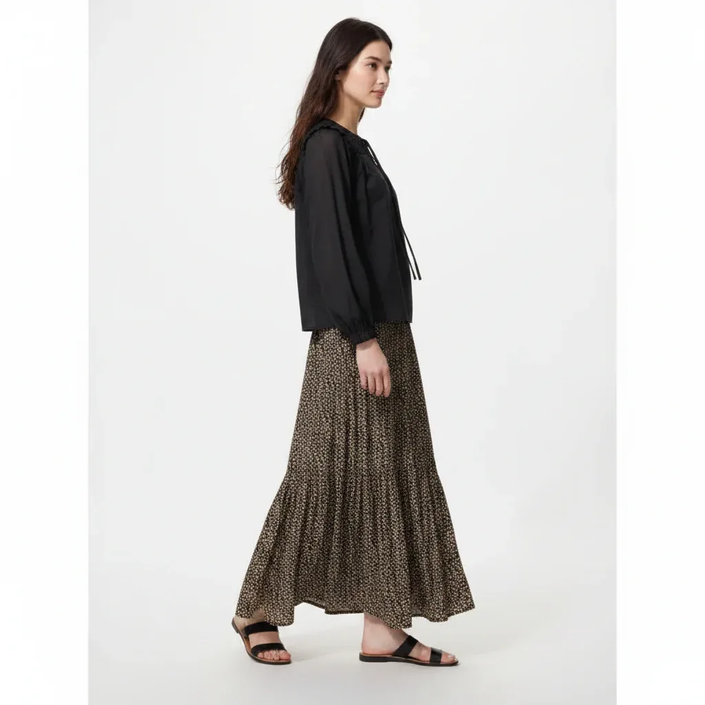 UniQlo Tiered Maxi Skirt 484706 Japan Best Brand