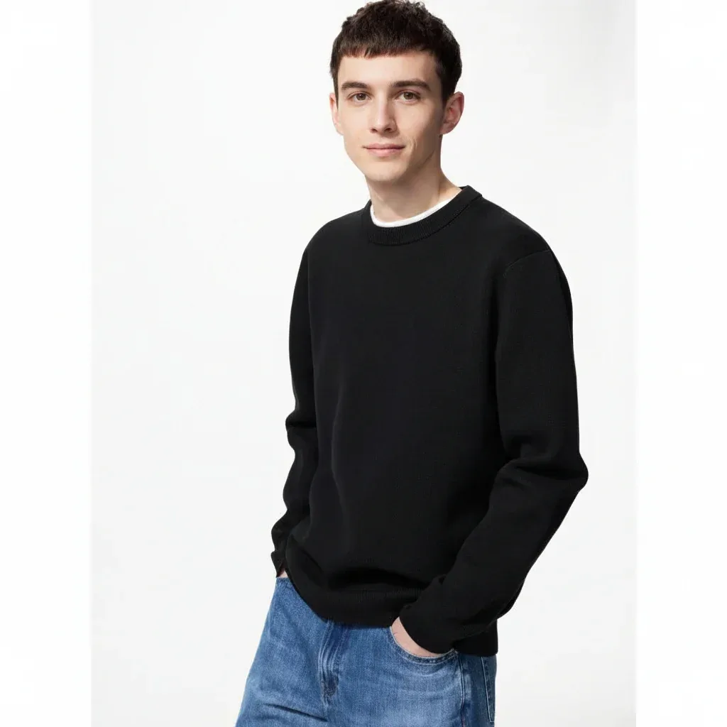 UniQlo Washable Milano Rib Crew Neck Sweater 478548 Japan best brand
