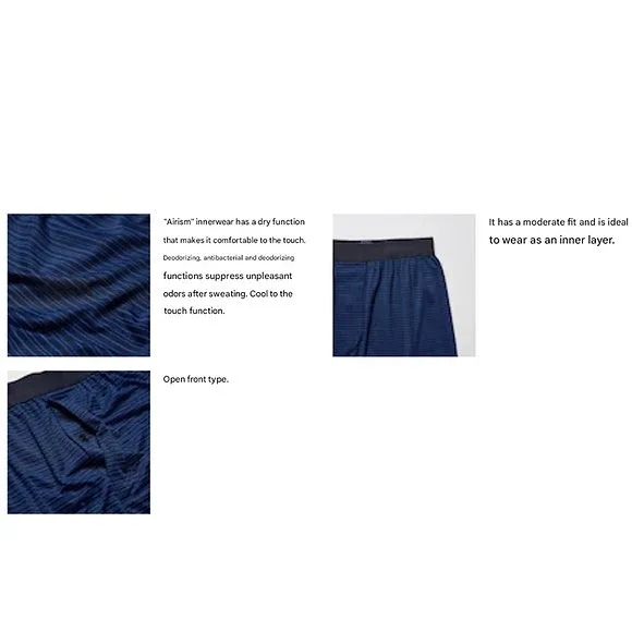 UniQlo AIRism Border Trunks (Front Opening) 478798 Japan best brand