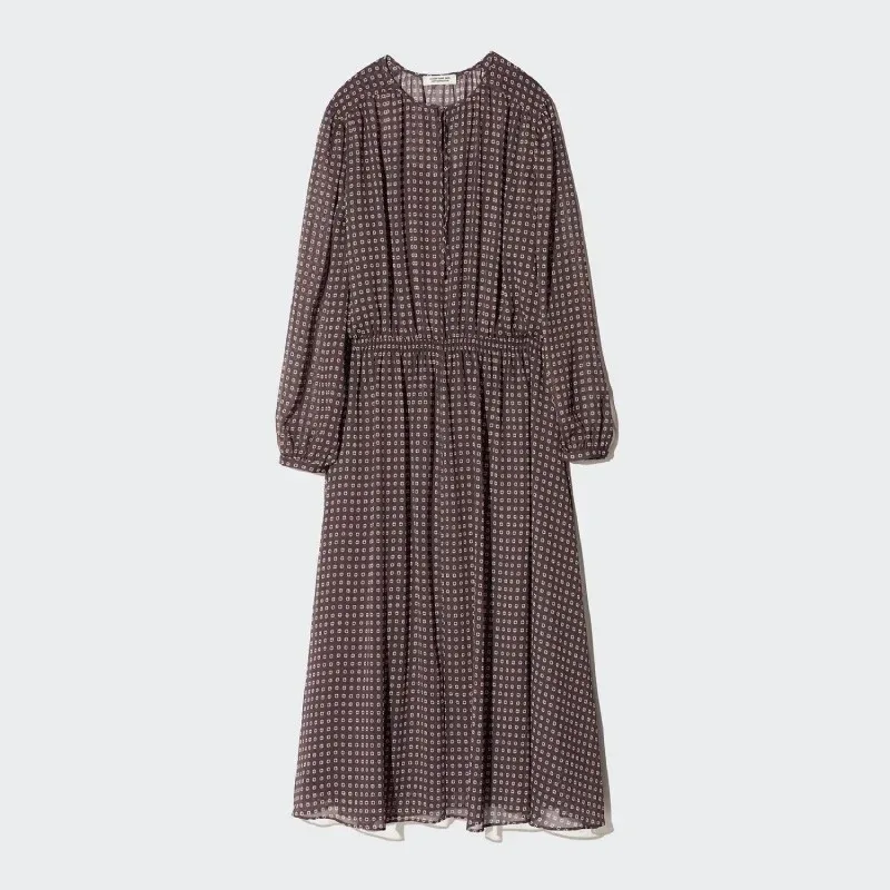 UniQlo Chiffon Print Dress 488556 Japan best brand
