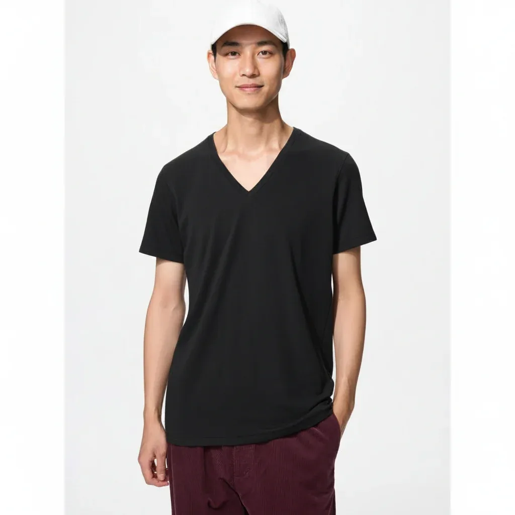 UniQlo Ultra Warm HEATTECH Cotton V-Neck T-Shirt 491992 Japan best brand