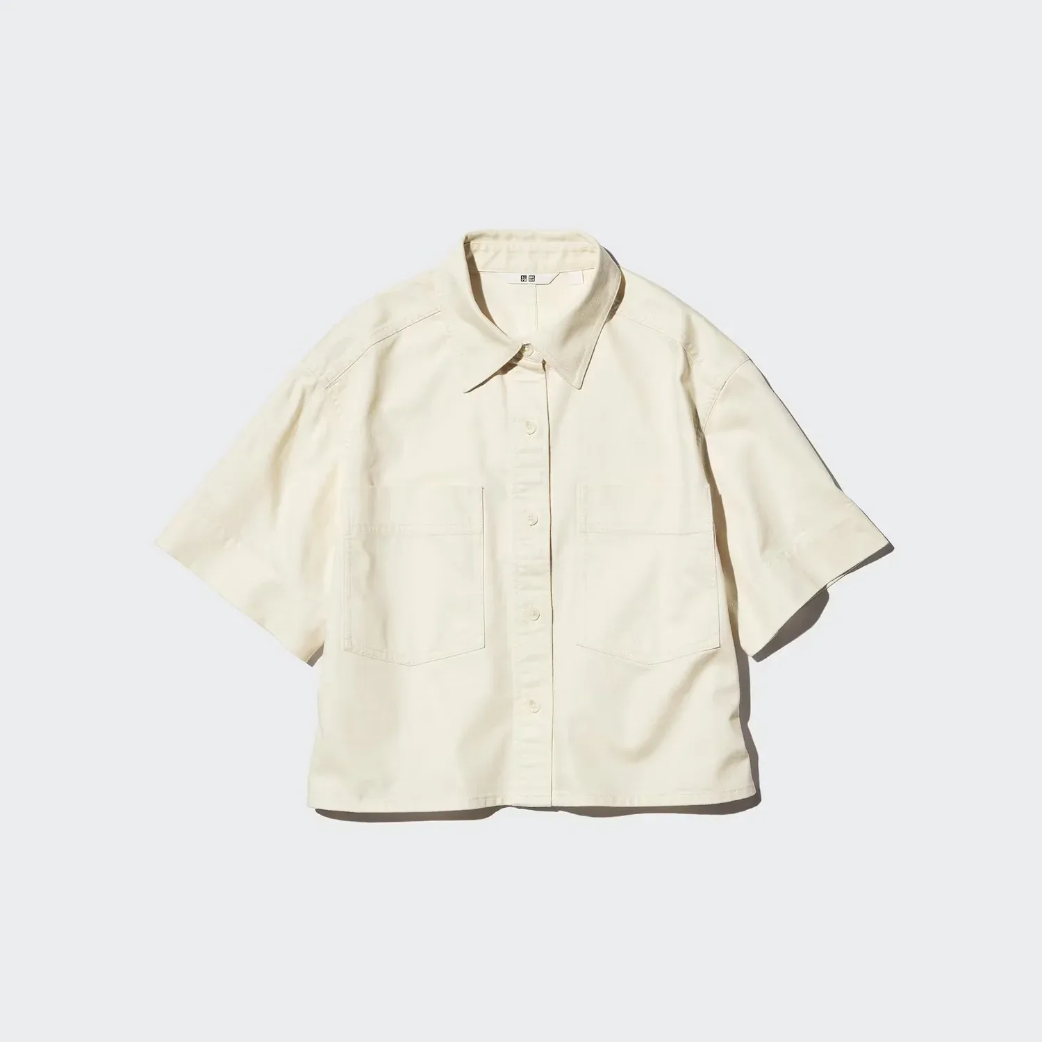 UniQlo Denim Boxy Shirt / 5-Sleeve 483877 Japan best brand