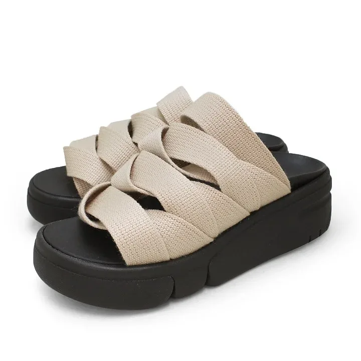 Regetta RE-254 Lightweight Thick-Sole Woven-Style Slide Sandal – Women