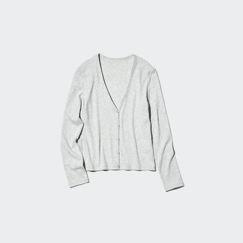 UniQlo Ribbed V-Neck Cardigan 488014 Japan best brand