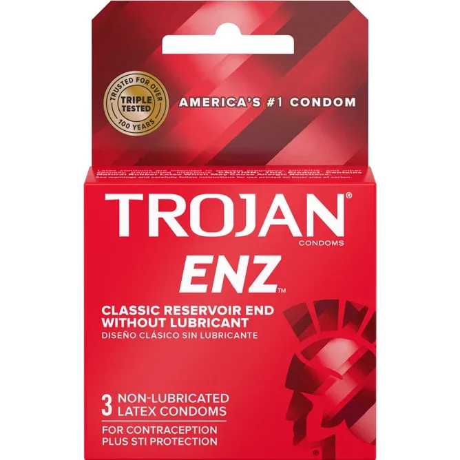 Trojan Enz Non-Lubricated 3 Count Condoms