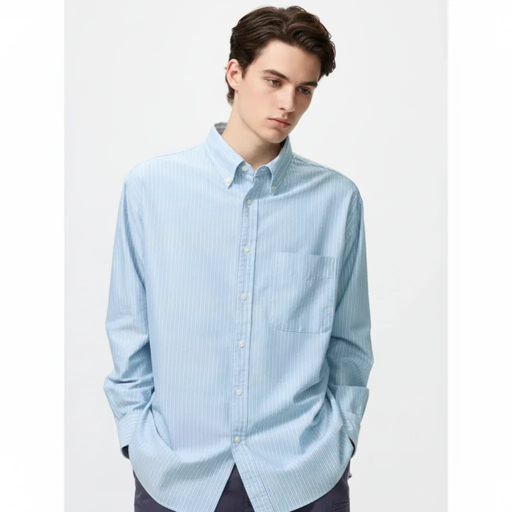 UniQlo Oxford Oversized Shirt (Striped) 484904 Japan best brand