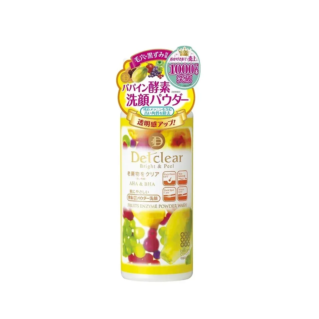 DET Clear Meishoku Cosmetics Bright & Peel Fruit Enzyme Powder Wash 75g
