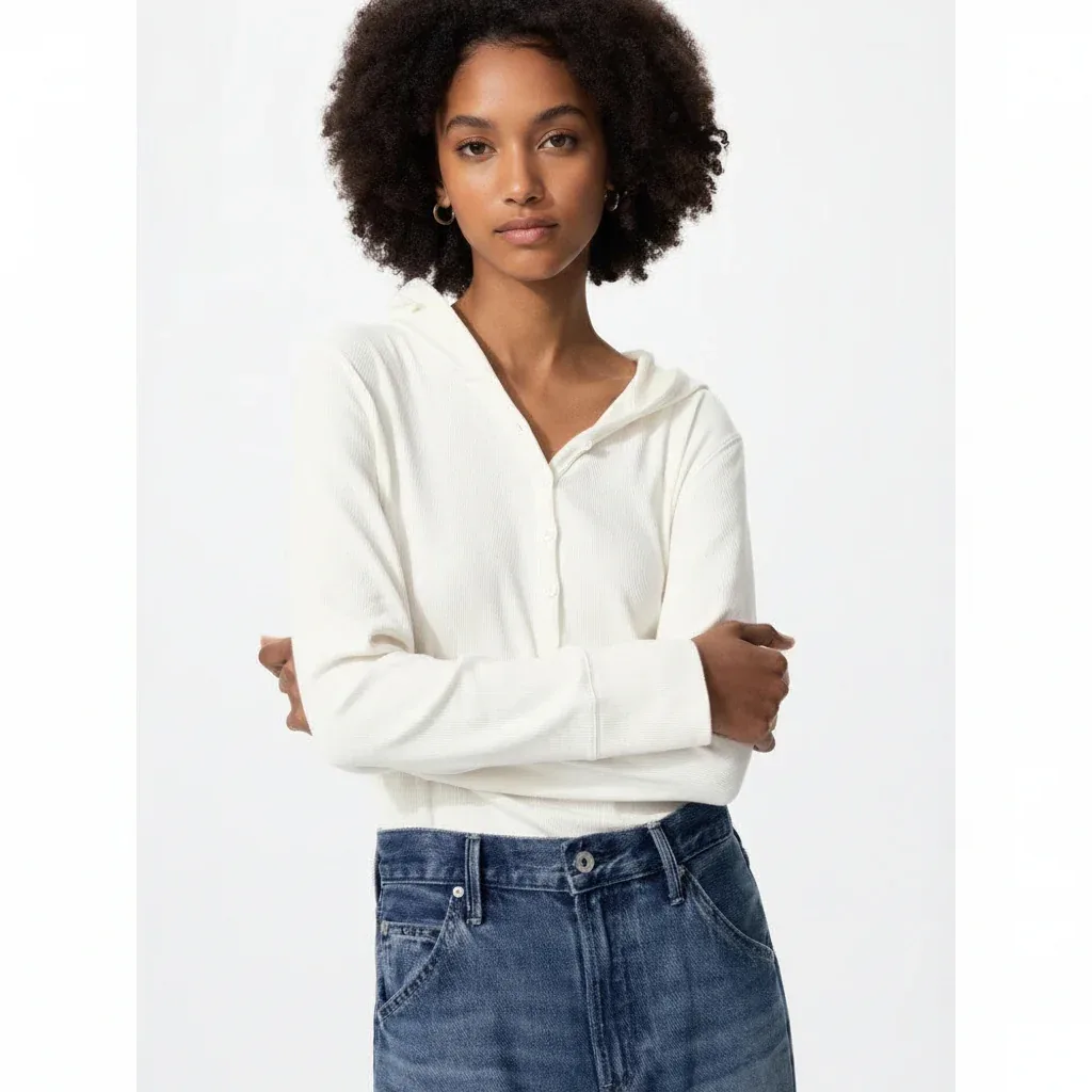 UniQlo Hooded Rib T-Shirt 488298 Japan best brand