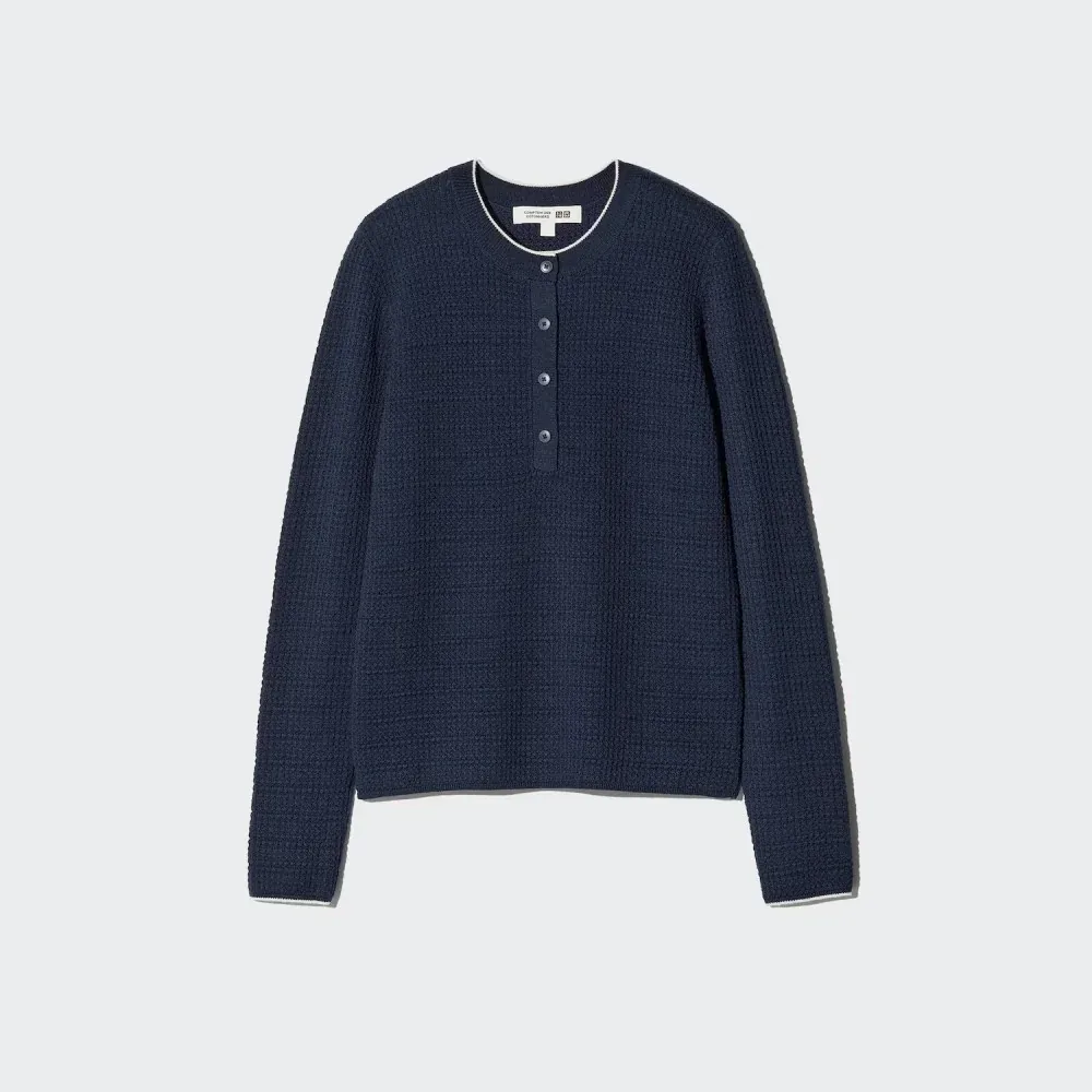 UniQlo Merino Blend Henley Neck Sweater 491086 Japan best brand