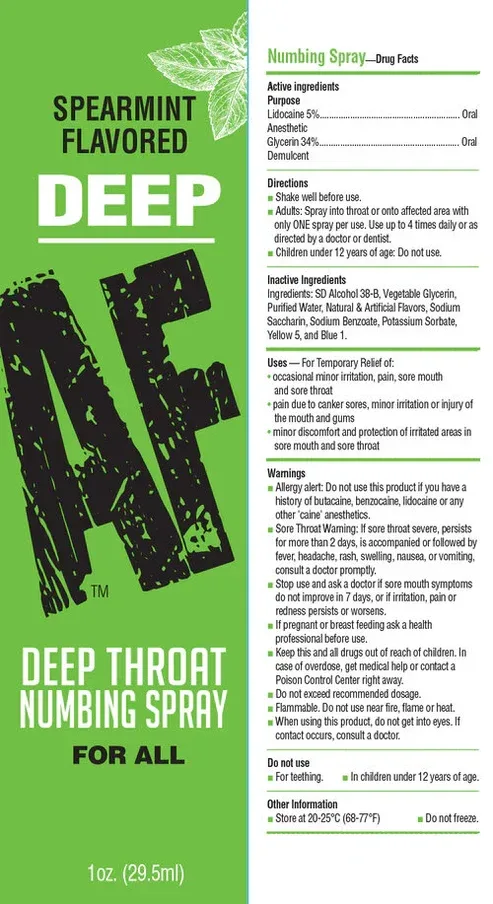 Deep AF Throat Numbing Spray- Mint