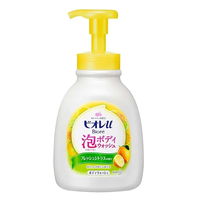 Biore U Foaming Body Wash – Citrus Scent Pump (600ml)