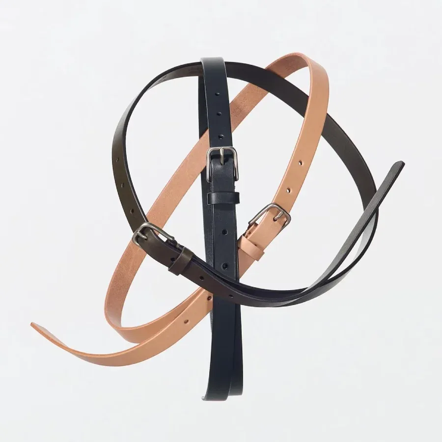 UniQlo Narrow Long Leather Belt Volpi Leather 484708 Japan best brand