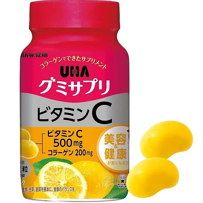 UHA Mikakuto Gummy Supplement Vitamin C Lemon Flavor (30-Day Supply, 60 Gummies)