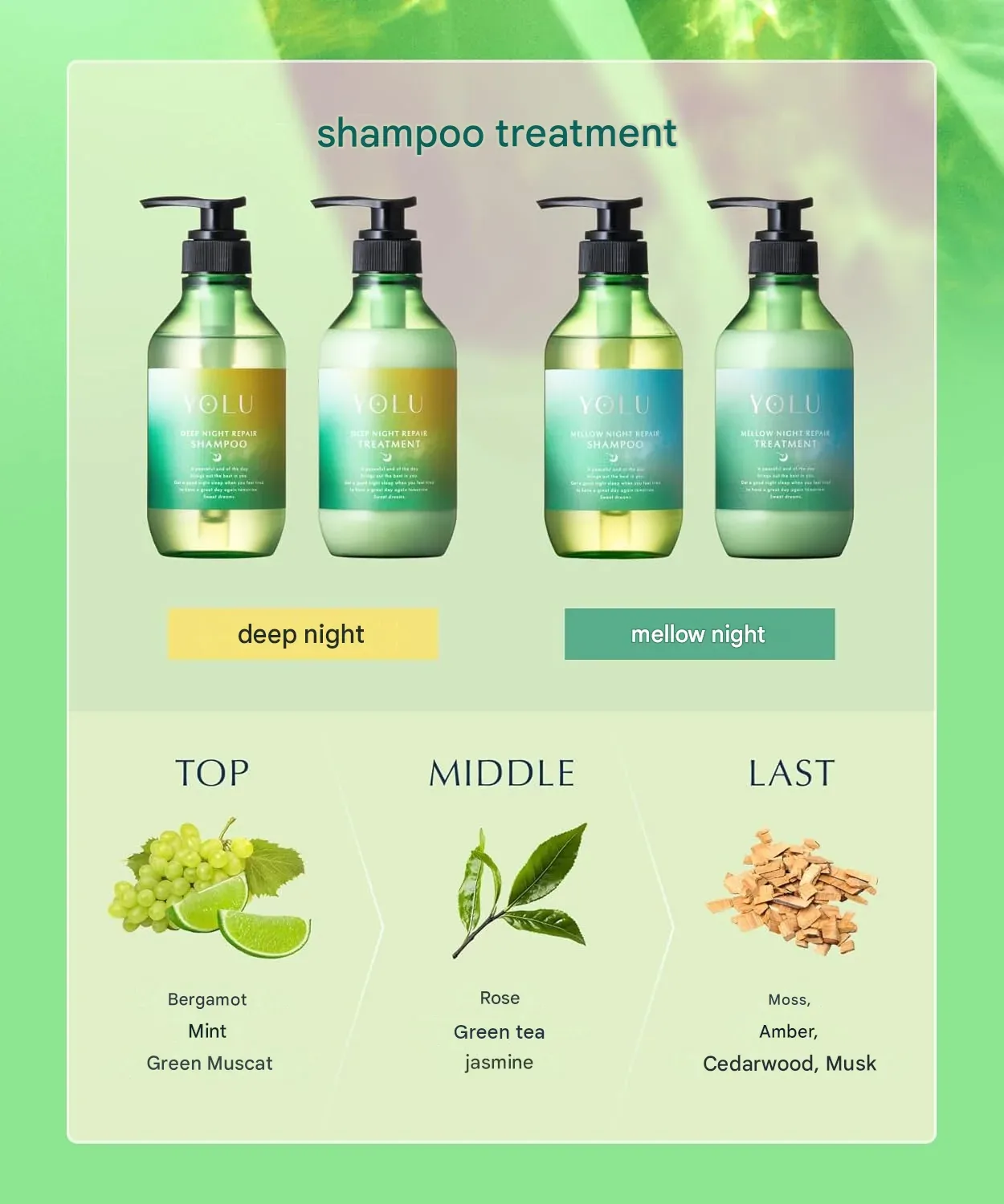 YOLU Deep Night Repair Summer Shampoo & Treatment (Choose Your Option) (400ml each)