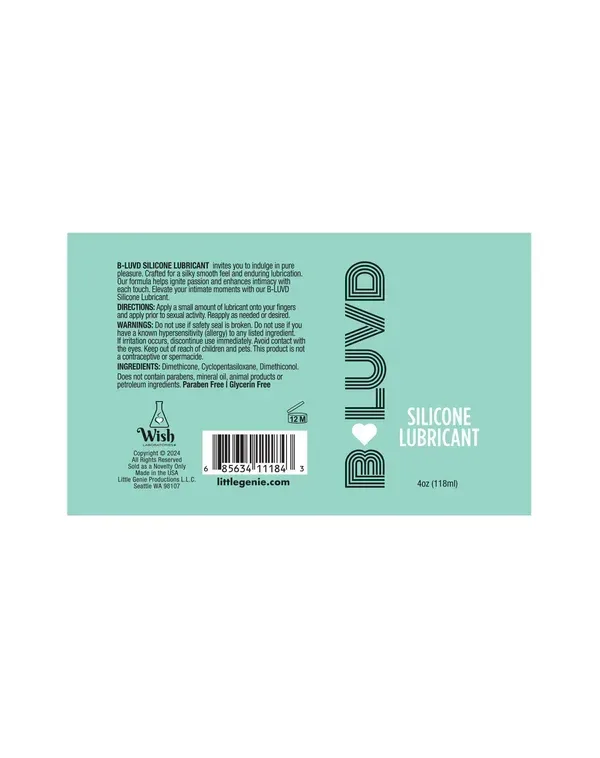 B-LUVD Silicone Lubricant - 4 oz.