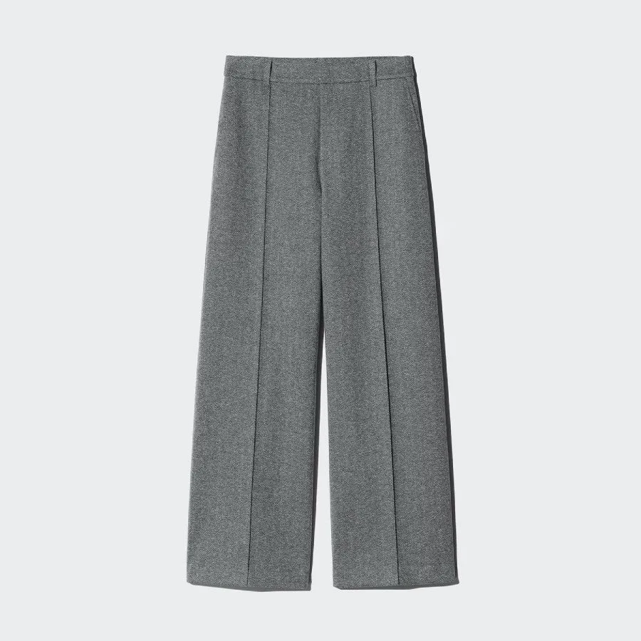UniQlo Brushed Jersey Wide Pants / Herringbone 489395 Japan best brand