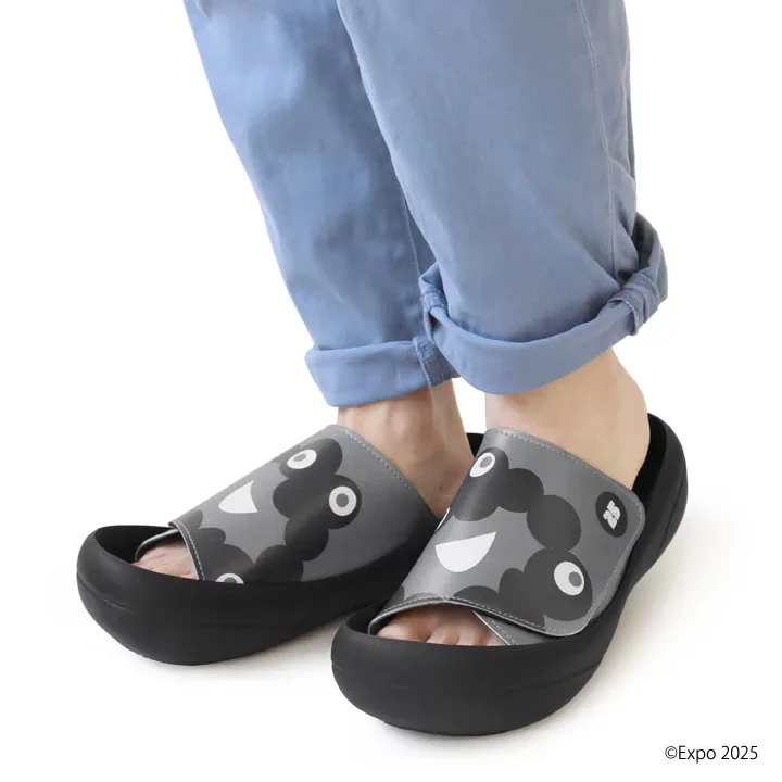 RegettaCanoe EXPO2025 Black Myaku-Myaku Big Foot Men’s Sandals - MYK-BFb