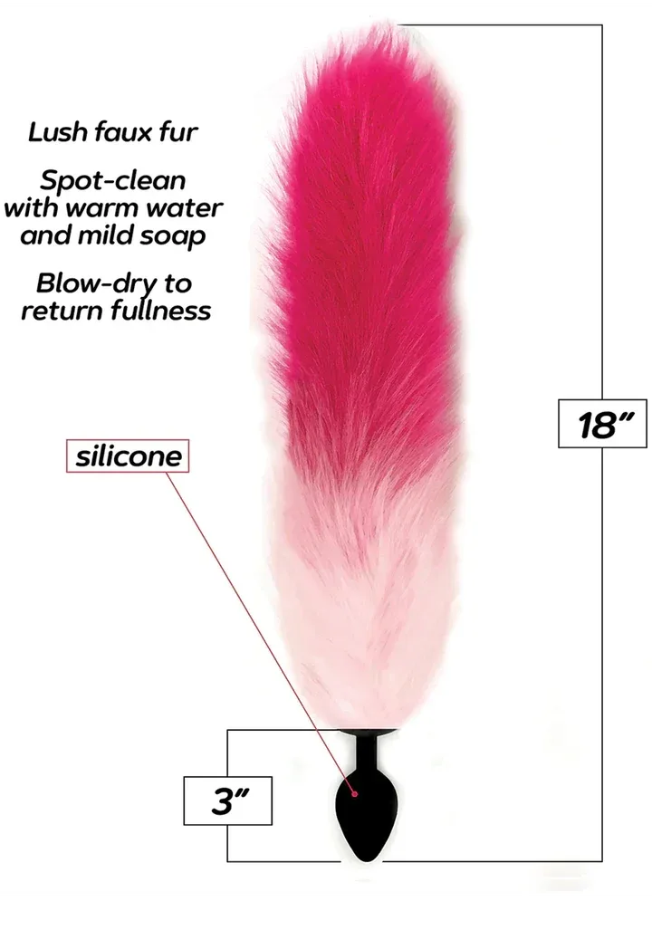 Foxy Silicone Fox Tail Plug- Pink