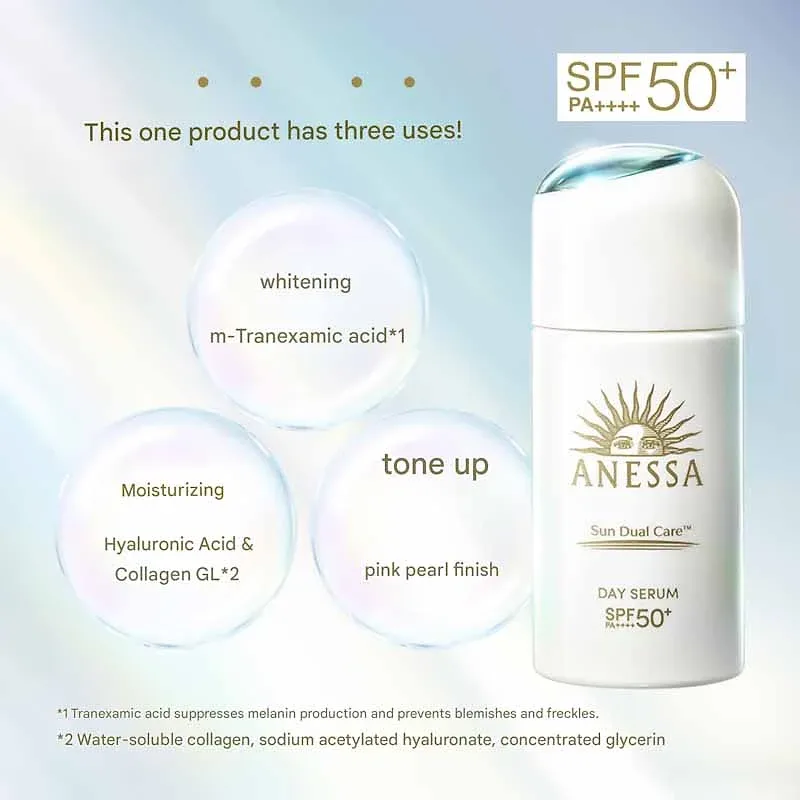 ANESSA Day Serum N – UV Daytime Serum with SPF 50+ PA++++ | Fresh Floral Scent  30ml