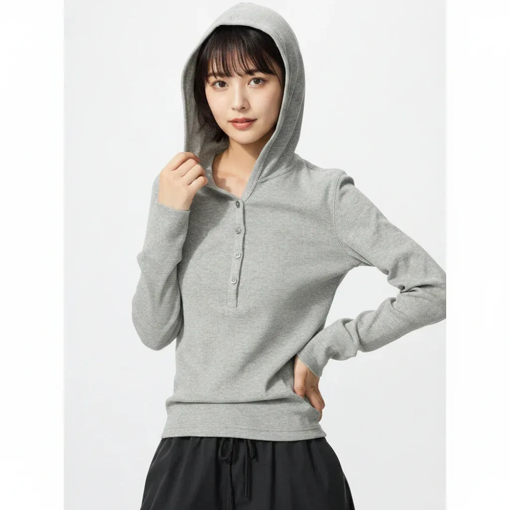 UniQlo Hooded Rib T-Shirt 488298 Japan best brand