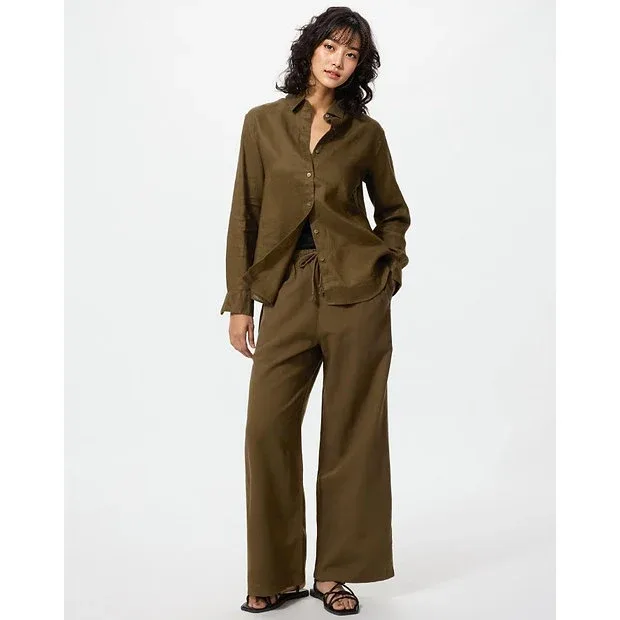 UniQlo Linen Blend Easy Pants 473791/482246 Japan best brand