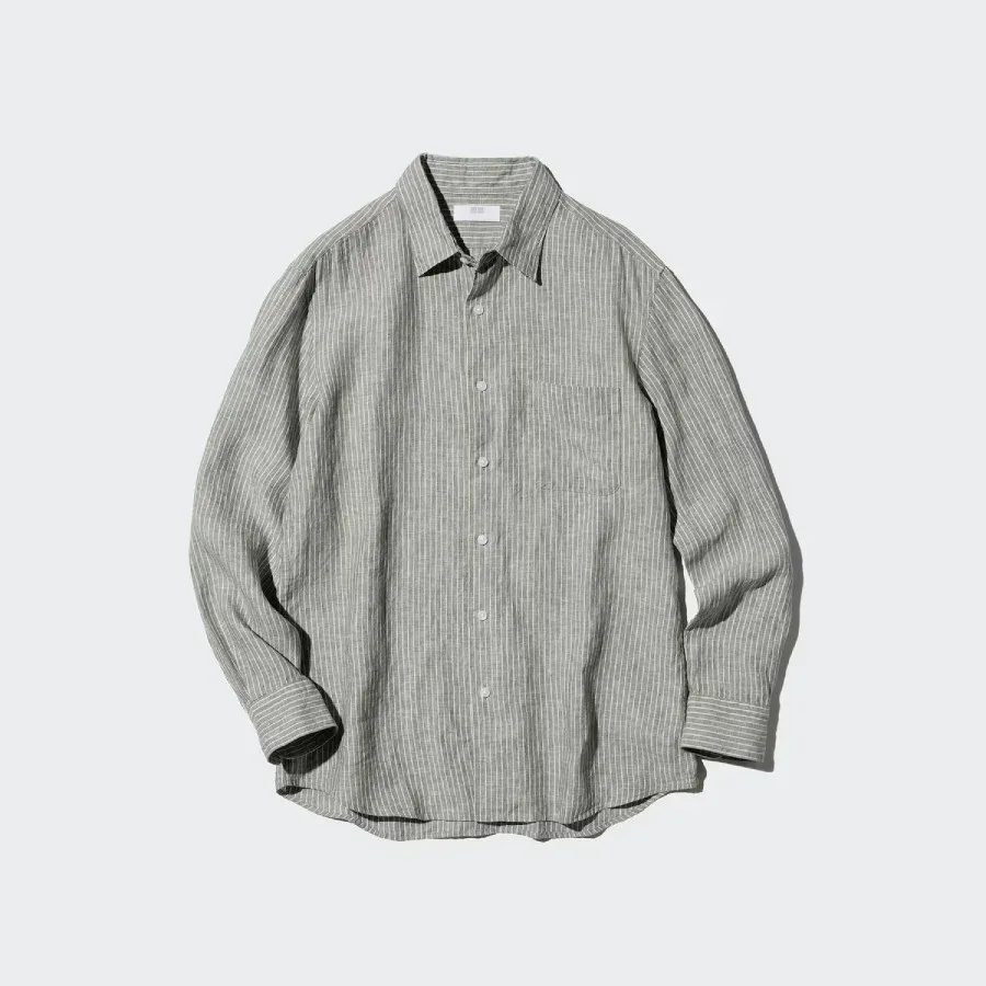 UniQlo Premium Linen Shirt / Stripe – 482434 Japan best brand