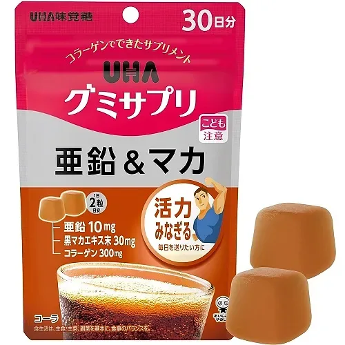 UHA Mikakuto Gummy Supplement Zinc & Maca – Cola Flavor (30-Day Supply)