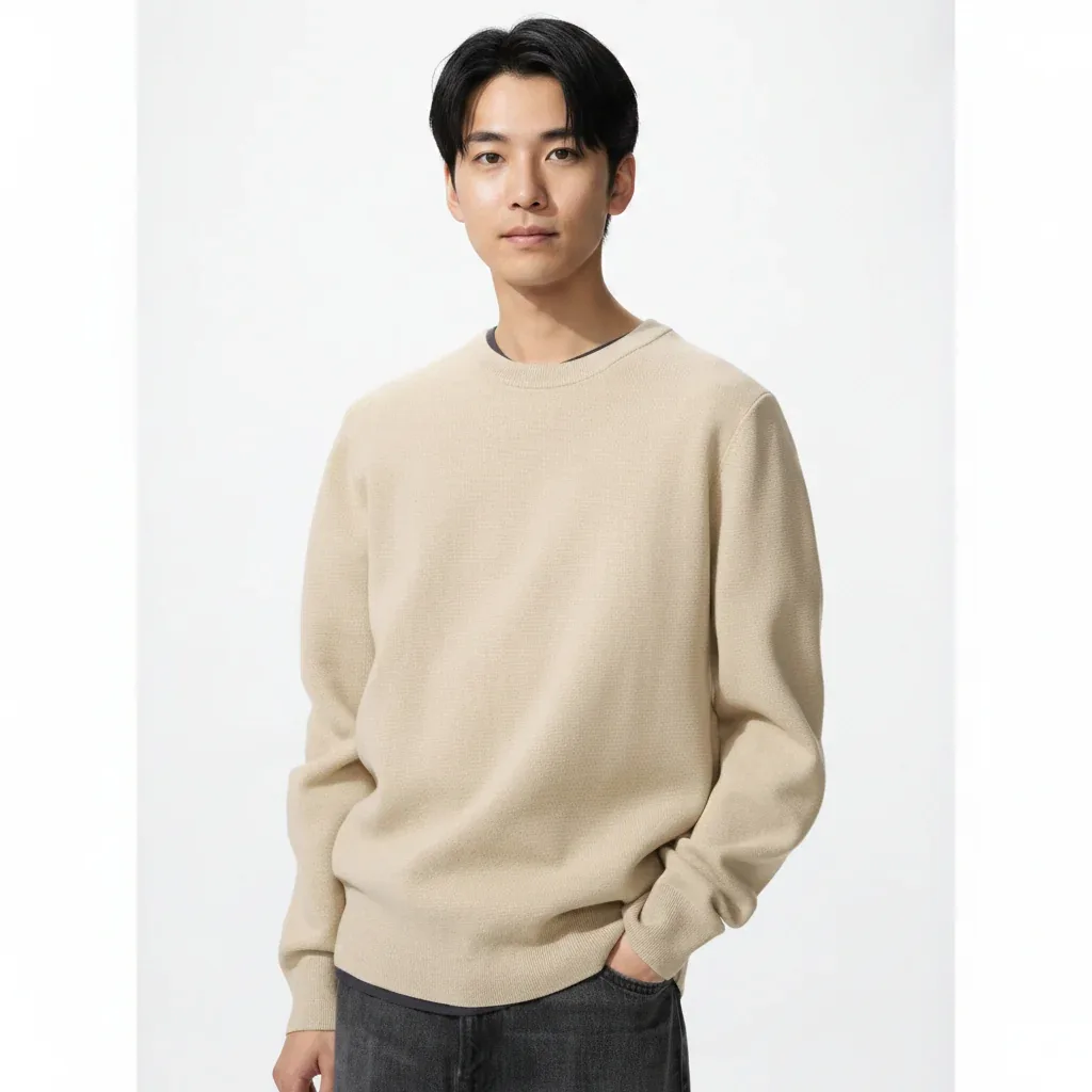 UniQlo Washable Milano Rib Crew Neck Sweater 478548 Japan best brand