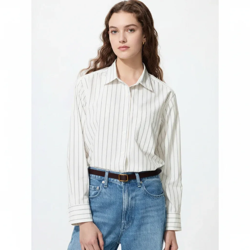 UniQlo Cotton Blend Shirt / Stripe 491501 Japan best brand
