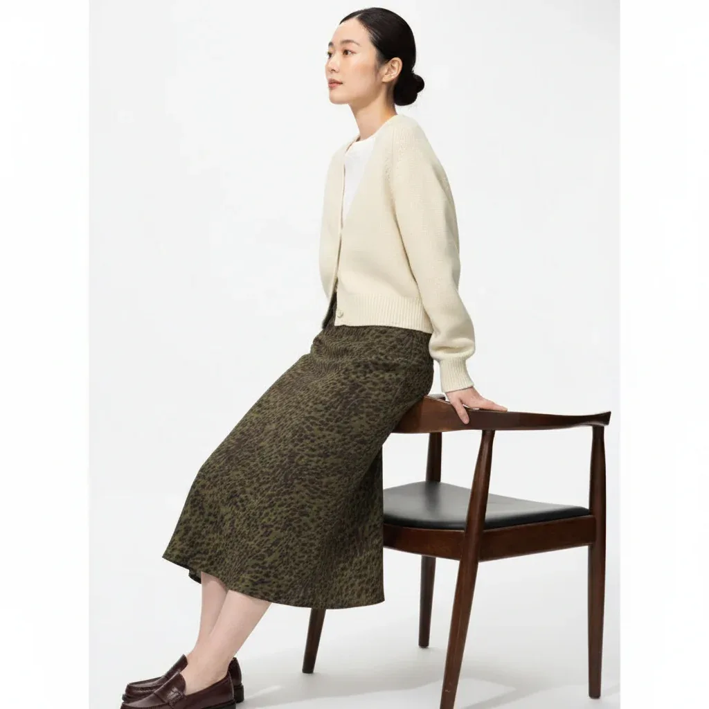 UniQlo Rayon Printed Long Skirt 484552 Japan best brand