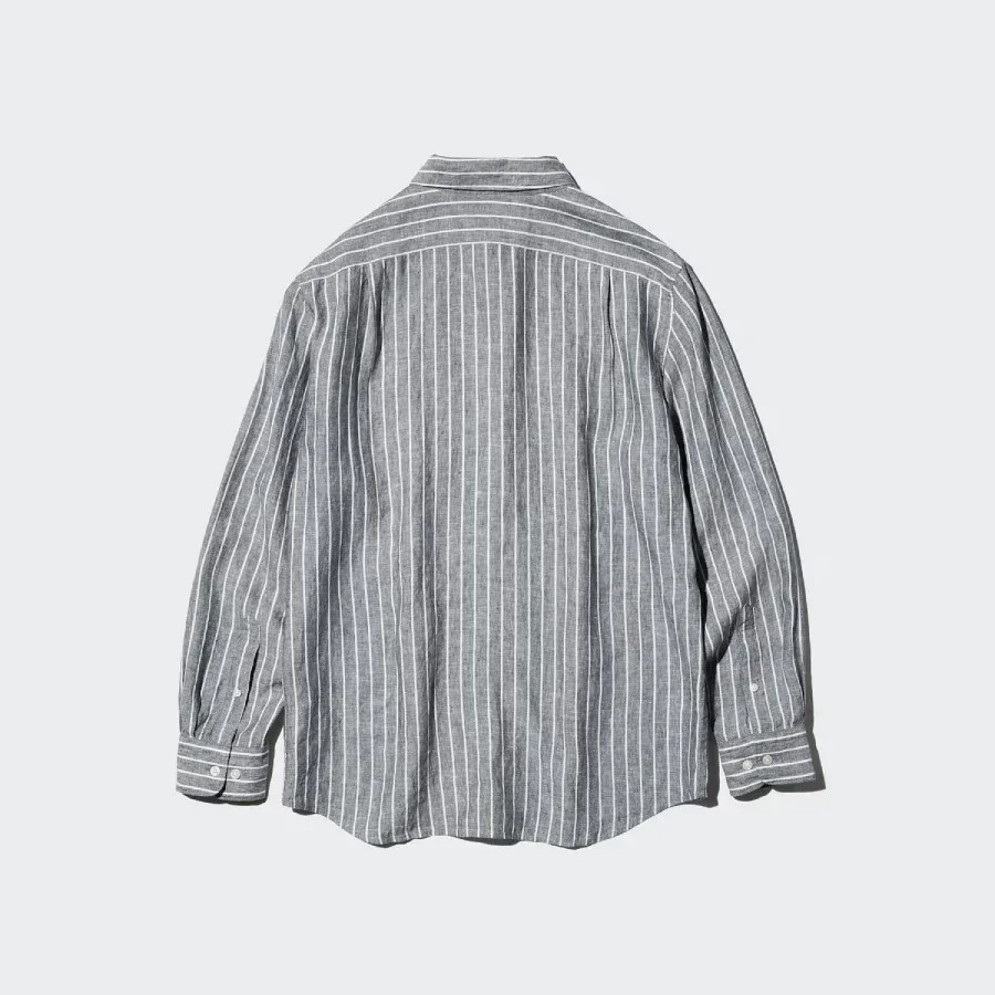 UniQlo Premium Linen Shirt / Stripe 485689 Japan best brand