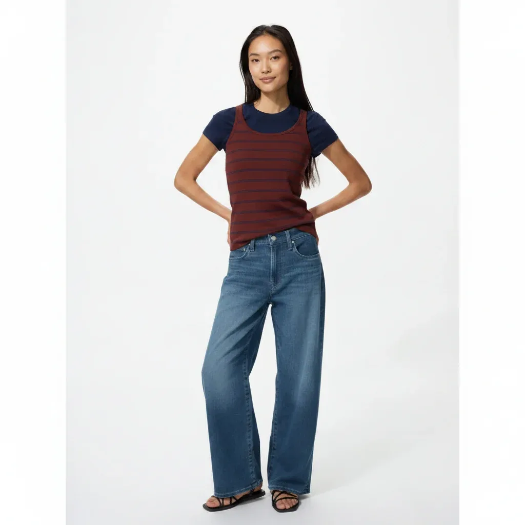 UniQlo EZY Wide Straight Jeans 490995/482281 Japan Best Brand