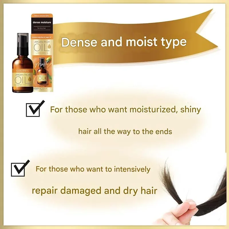 LUCIDO-L EX Hair Oil Rich Moisture | Leave-In Treatment with Argan Oil 60ml