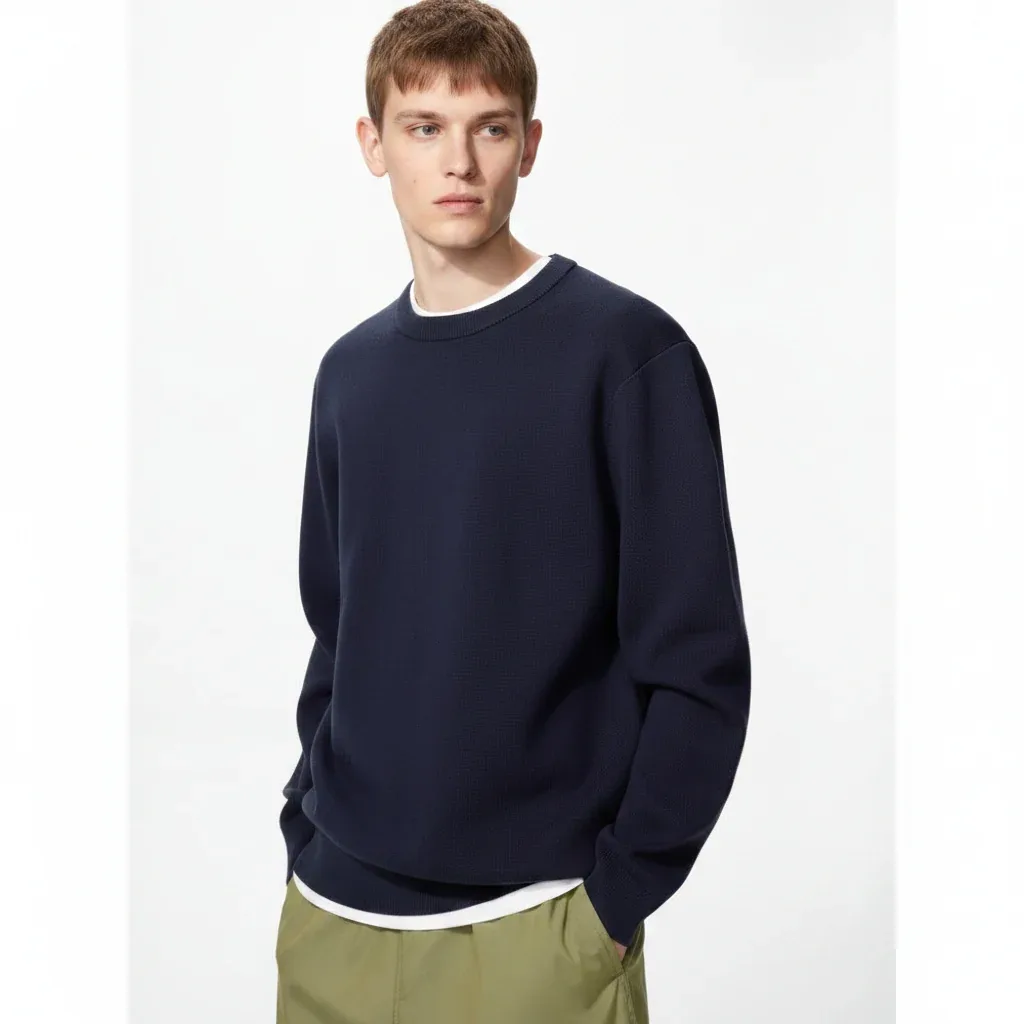 UniQlo Washable Milano Rib Crew Neck Sweater 478548 Japan best brand