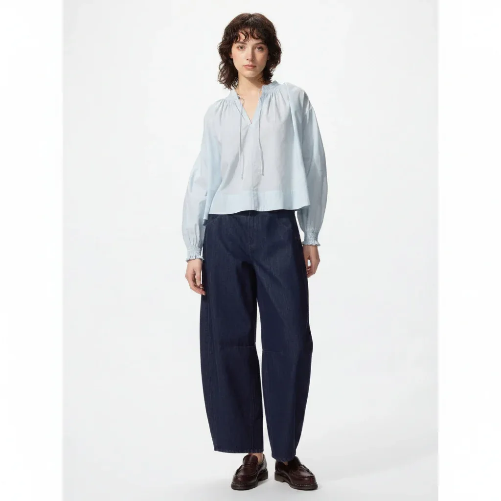 UniQlo Cotton Volume Print Blouse 486309 japan best brand