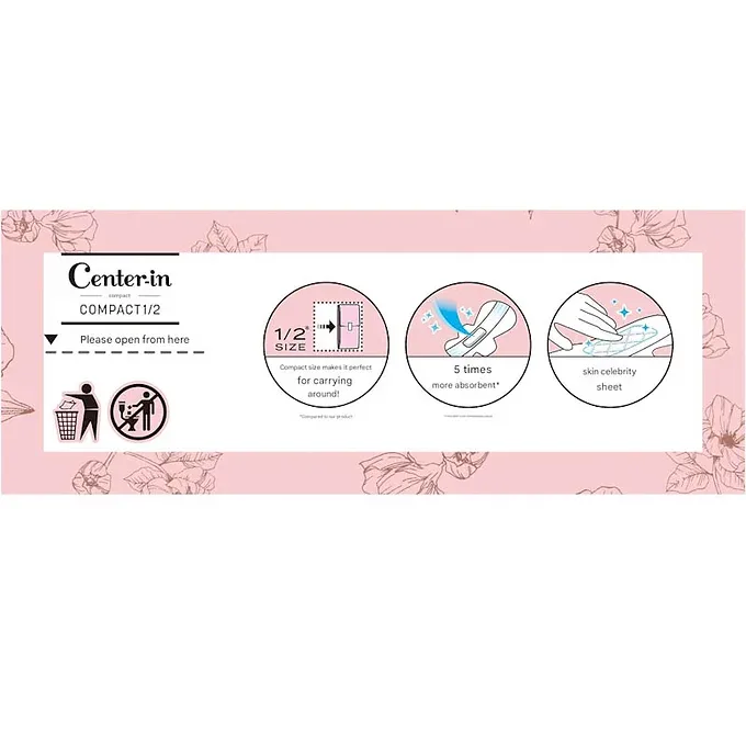 Sofy Center-In Compact 1/2 Unscented Sanitary Pads with Wings 2packs