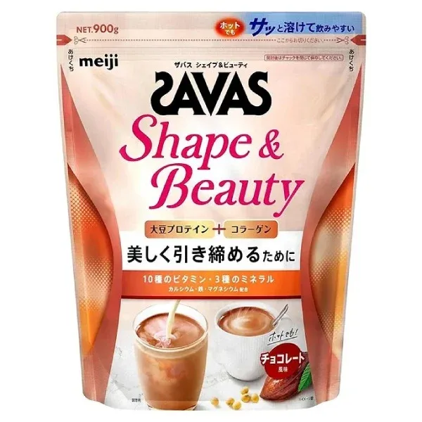 Savas Shape & Beauty collagen diet protein Milk tea/Chocolate 210 g
