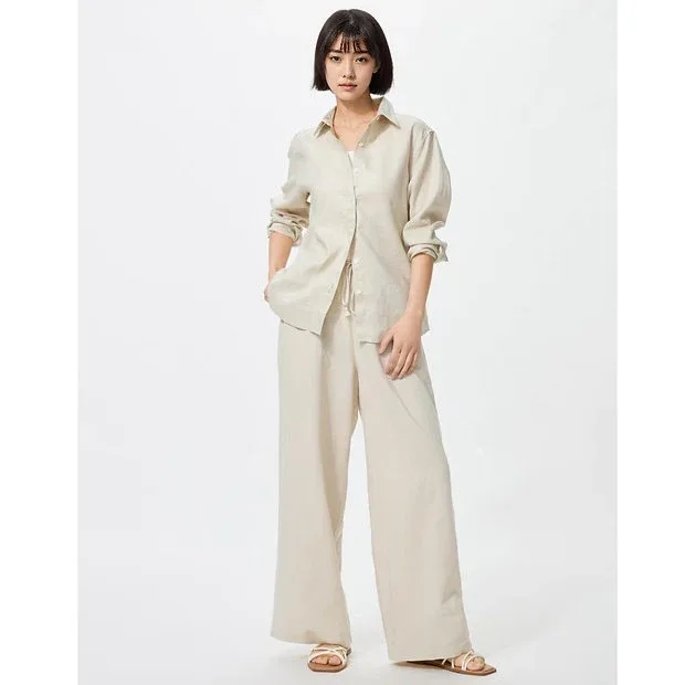 UniQlo Linen Blend Easy Pants 473791/482246 Japan best brand