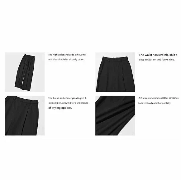 UniQlo Tuck Wide Pants – Long Length 473639 Japan best brand
