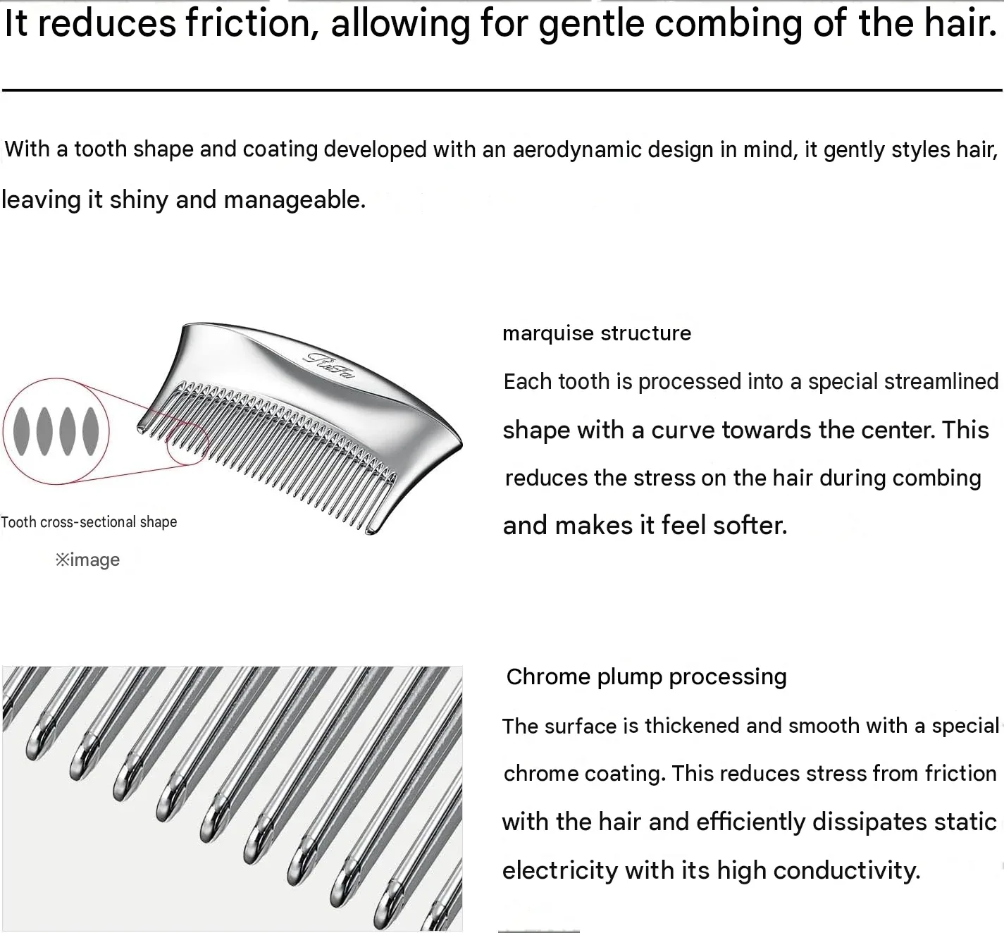 ReFa Marc Compact Hair Comb & Mirror – Silver