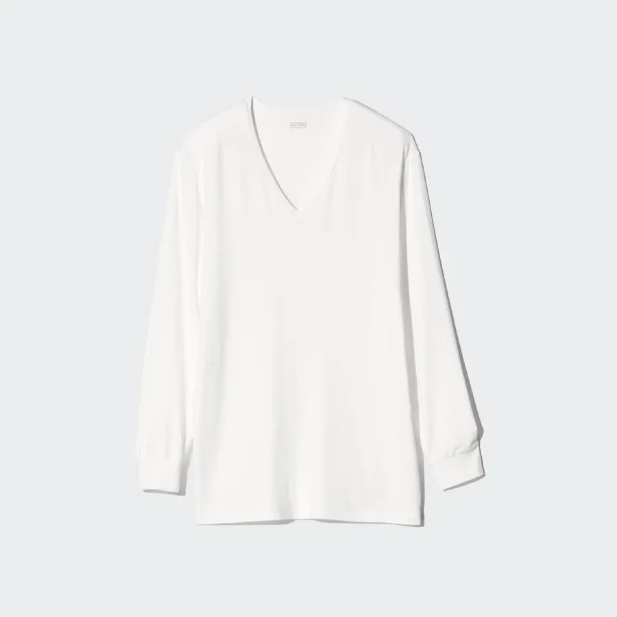 UniQlo HEATTECH V-Neck T-Shirt (9/10 Sleeves) 479440 Japan best brand