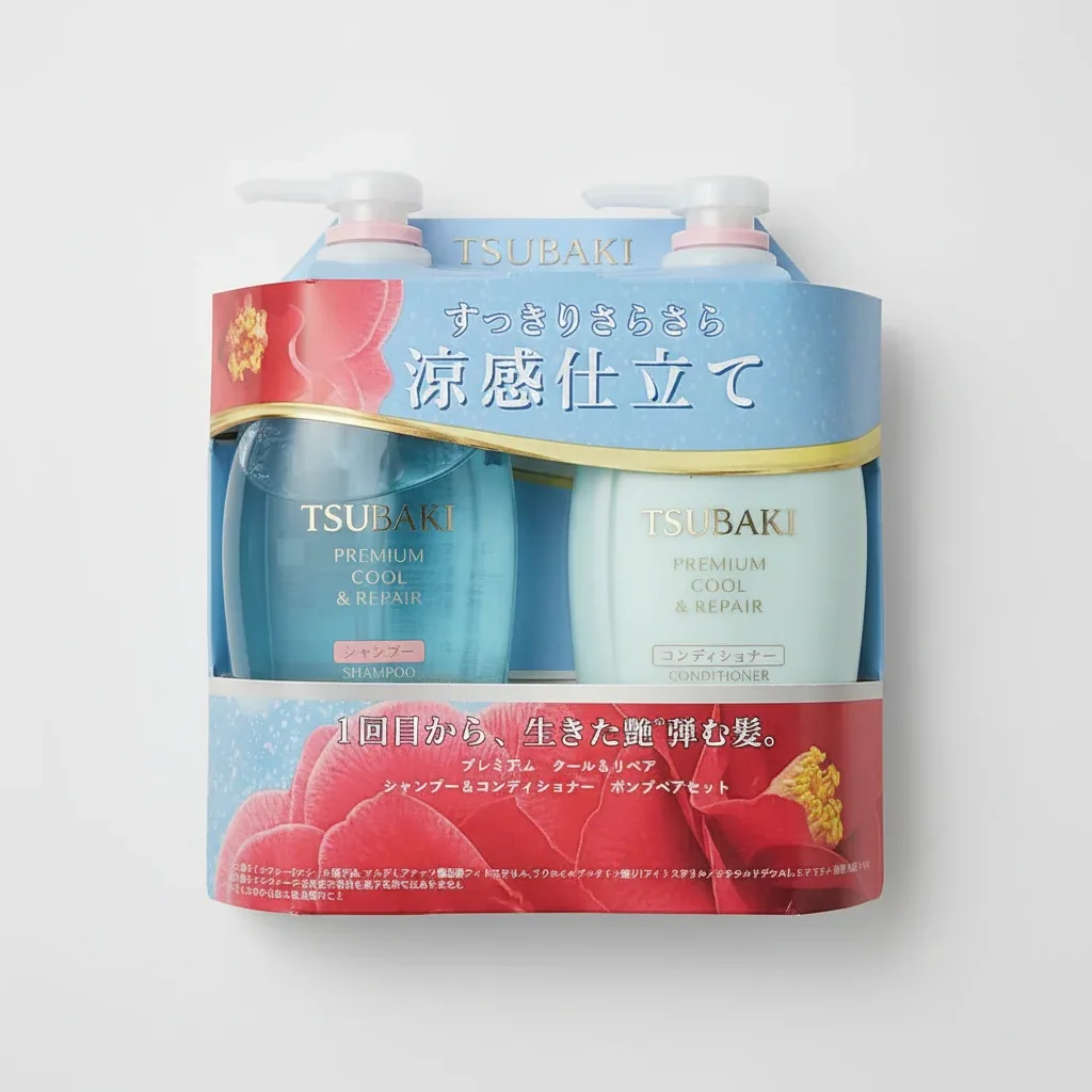 TSUBAKI Premium Cool & Repair Shampoo & Conditioner Set – 450ml x 2