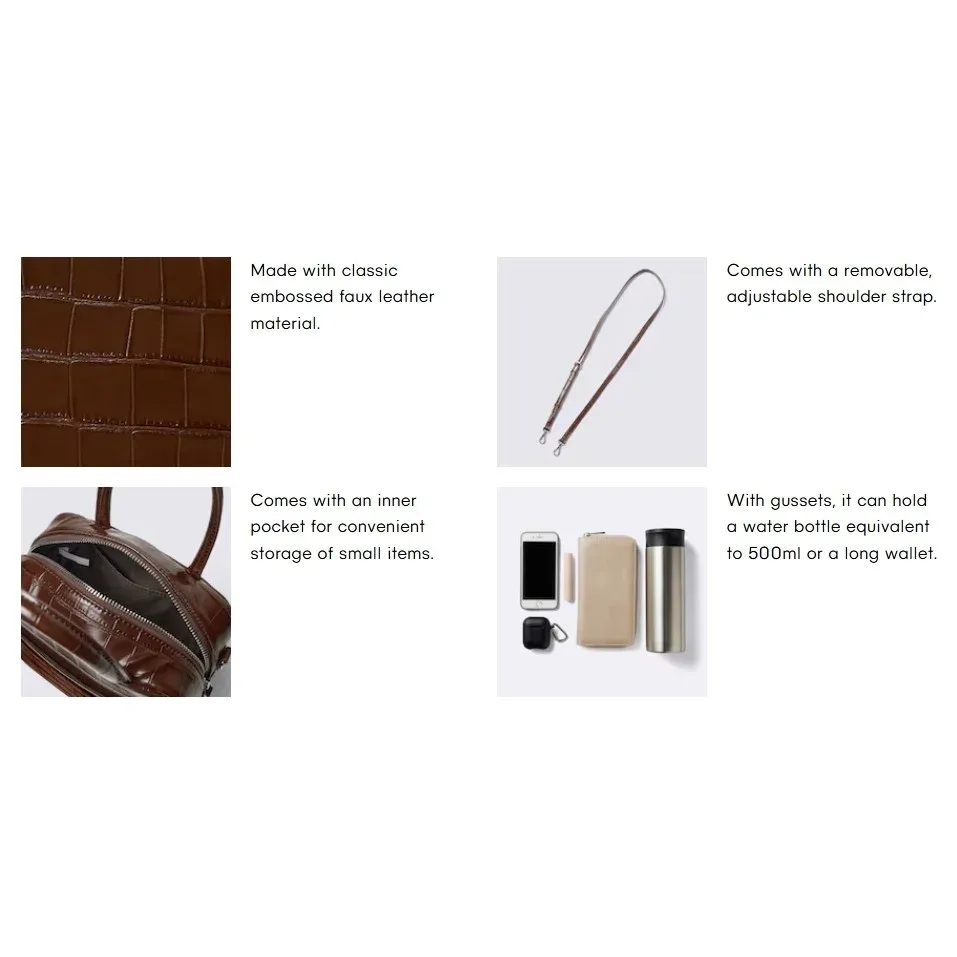 GU Square Boston Bag CL 361178 Japan best brand 18×20×9.5 cm
