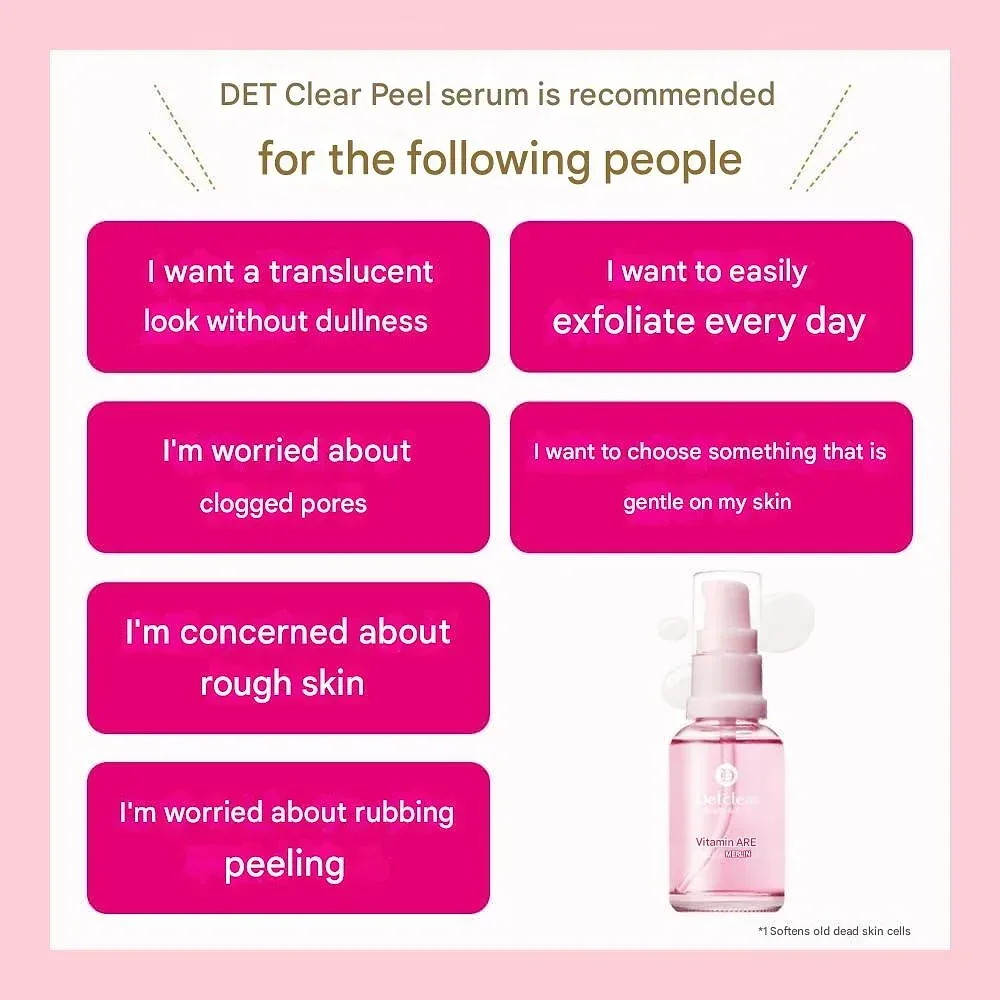 DET Clear Bright & Peel Peel Serum, 1.1 fl oz (33 ml)