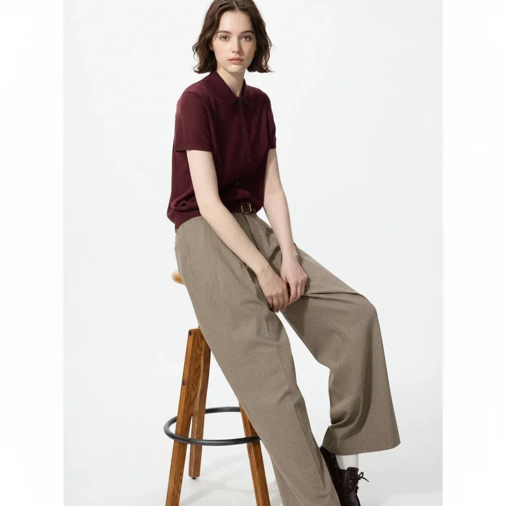 UniQlo Smart Wide Straight Pants –  (Longer Length) 489416 Japan best brand
